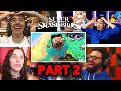All Reactions to Minecraft Steve Reveal Trailer [PART 2] - Super Smash Bros. Ultimate