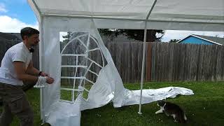 How to setup out door party tent UNBOXING and ASSEMBLY