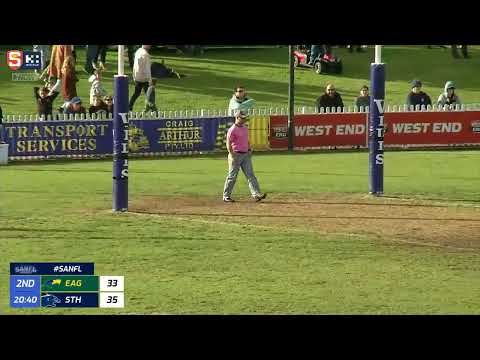 Rd 11 Hostplus SANFL Snapshot - South's Ben Shillabeer soccers under pressure