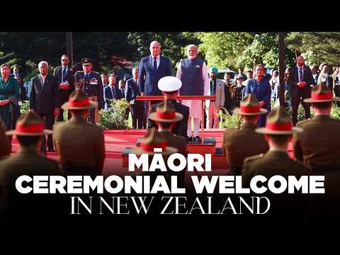 PM Modi receives a Māori ceremonial welcome in New Zealand