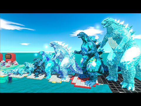 EVOLUTION of Ice GODZILLA Form Shimo vs Thermo Godzilla + King Ghidorah + Team Fire - ARBS