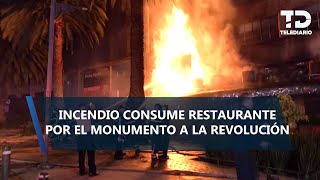 Registran fuerte incendio en restaurante La Soldadera, cerca al Monumento a la Revolución