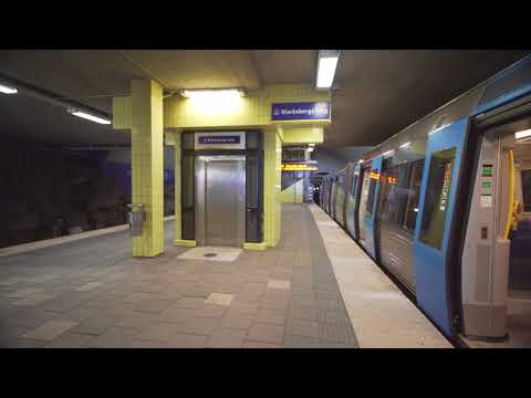Sweden, Stockholm, subway ride from Ängbyplan to Blackeberg