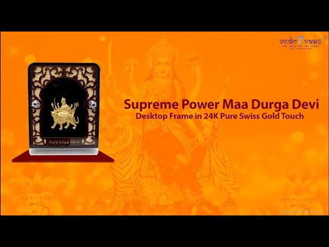 Maa Devi Durga Desktop Frame in 24K Pure Swiss Gold Touch video