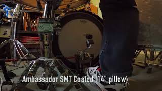 Video thumbnail for Remo 22" Coated Ambassador SMT head vs Coated Powerstroke 3 by David Miller