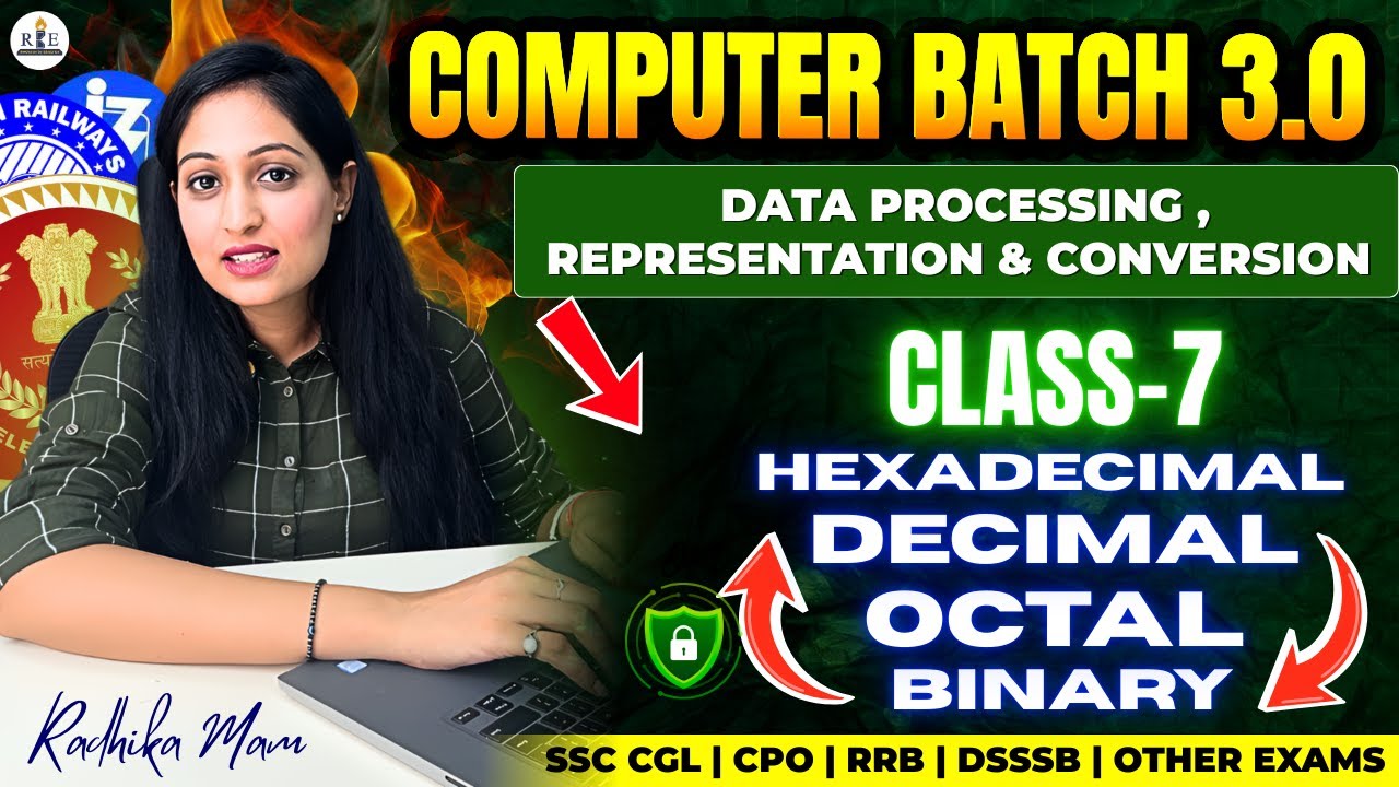 SSC Computer 3.0 Batch Class-7| Data Processing, Representation & Conversion (Binary, Decimal, etc)