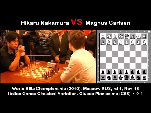 Hikaru Nakamura vs Magnus Carlsen | World Blitz Championship (2010), Moscow.