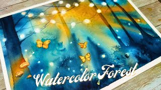 How I Created a Glowing Watercolor Forest (Full Tutorial)