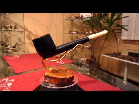 Pipa ebano e corno lumberman fatta a mano - www.paronellipipe.it