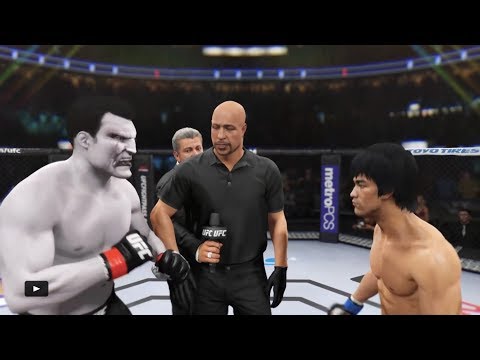 Marv vs. Bruce Lee (EA sports UFC 2) - CPU vs. CPU - Crazy UFC 👊🤪