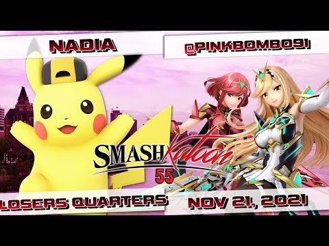 NadiA (Pikachu) vs. @pinkbombo91 (Mythra) - Losers Quarters - Smashkatoon 55