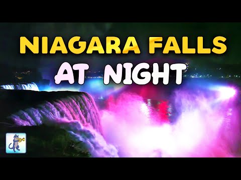 12 HOURS of Niagara Falls at Night ~ Breathtaking Nature Scenery & Waterfall Sounds (No Music)