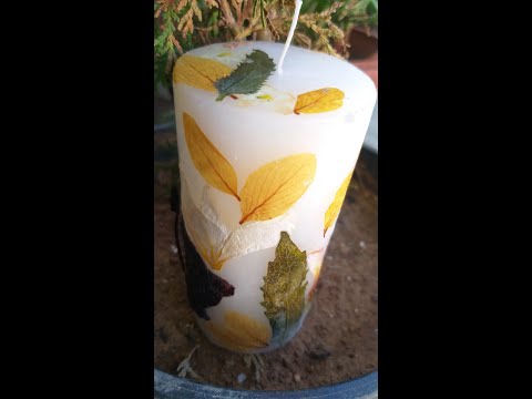 DECOUPAGE CANDLE | NATURAL DRY FLOWERS | Made By Rituparna