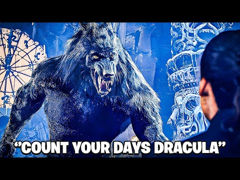 When VAN HELSING put DRACULA in a coffin after becoming a WEREWOLF