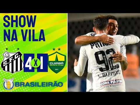 Santos 4x1 Cuiabá - Vitória com goleada na Vila Belmiro pelo Brasileirão