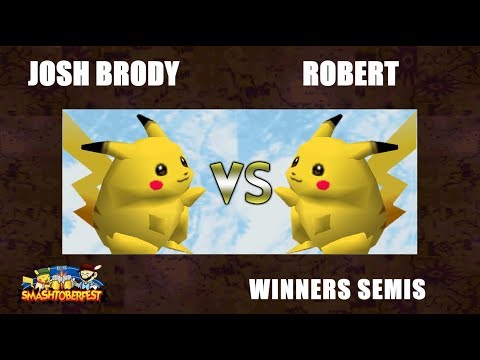 Smashtoberfest Winners Semis - Josh Brody (Pikachu) Vs. Robert (Pikachu) Super Smash Bros - SSB64