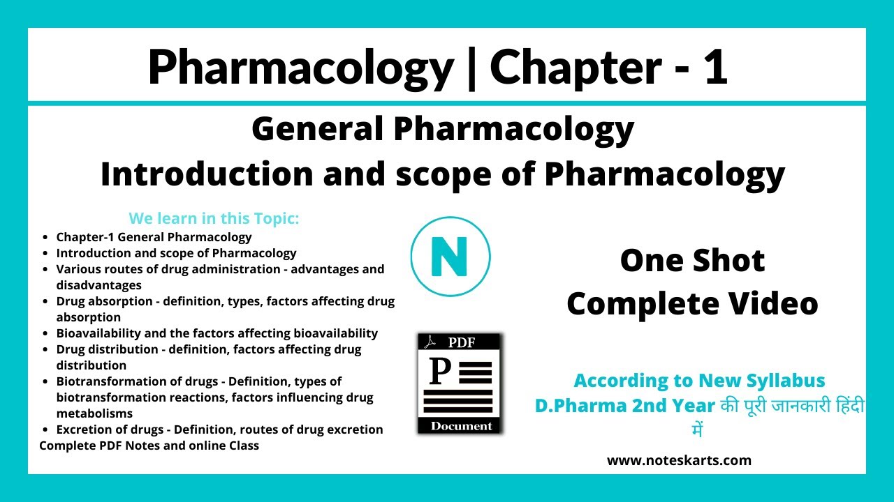Chapter-1 | General Pharmacology | Complete Class in One video | Pharmacology Class @Noteskarts
