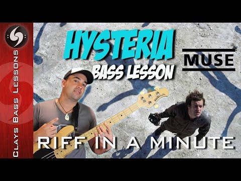 HYSTERIA - Bass Lesson with TAB - Riff in a minute - Muse