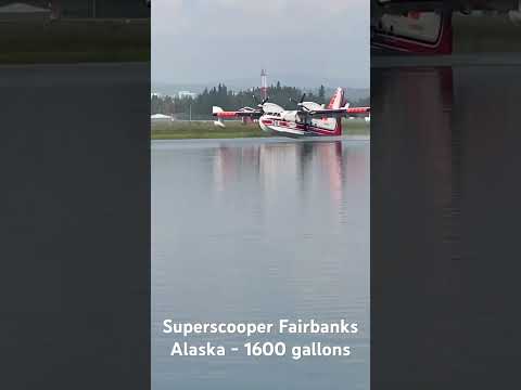 Superscooper CL-415 in Fairbanks Alaska - 1620 gallons skimmed and delivered to the firelines