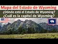Mapa de Wyoming Estados Unidos. Capital de Wyoming. Donde esta Wyoming. Wyoming map