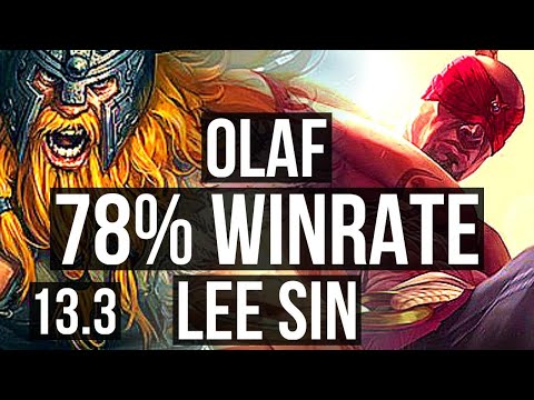 OLAF vs LEE SIN (TOP) | 78% winrate, Quadra, Godlike | KR Master | 13.3