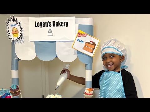 Logan the Cake Baker! #kidbaker #pretendplay #funforkids