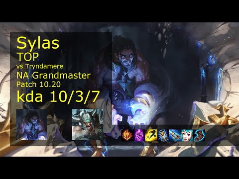 Sylas vs Tryndamere Top - NA Grandmaster 10/3/7 Patch 10.20 Gameplay