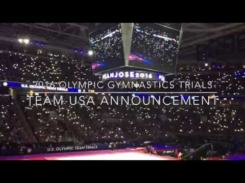 Absolute Joy!!! 2016 Olympic Trials Women's Gymnastics Team USA Announcement San Jose July 10 2016