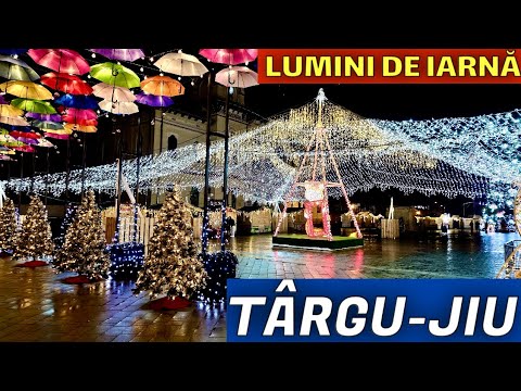 Târgu-Jiu city at night 🌃 Holiday lights 🎄December 1st 🇷🇴