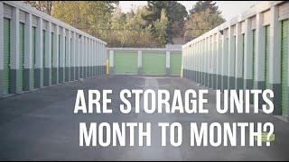 Are Storage Units Month to Month