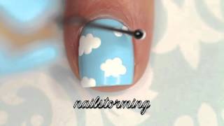 Nail Art Tutorial Clouds No Tools