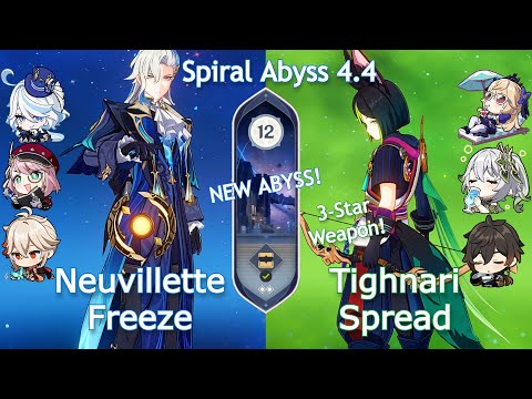 NEW Spiral Abyss 4.4! C0 Tighnari Spread x C0 Neuvillette Freeze | Floor 12 9 Stars | Genshin Impact