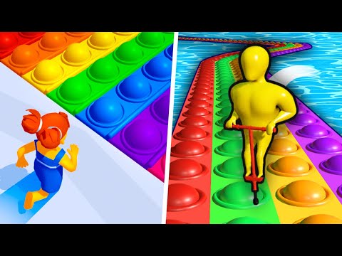 Satisfying Mobile Games 2023 Pop It Run! | Pop It Runner - 1⭐ Max Levels Gameplay