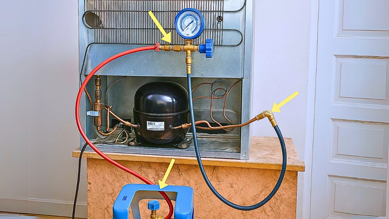 How To Charge Gas/Refrigerant In A Refrigerator - R134A Freon