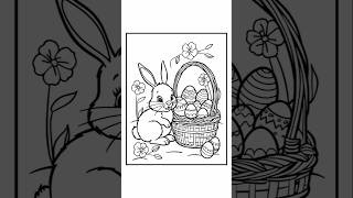 Easter Eggs And Easter Bunny Coloring Page  #art #artforallages #drawing #coloringcommunity