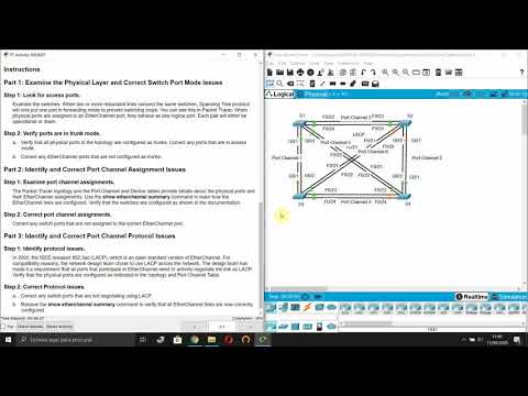 6.3.4 Packet Tracer - Troubleshoot Etherchannel (CCNAv7 200-301)