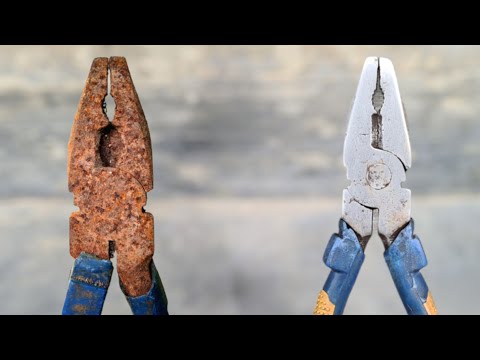 Rusty and fully jammed pliers restoration .perfect restoration