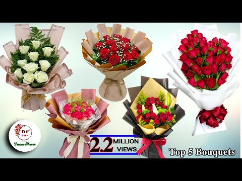 Top 5 Best Flower Bouquet | Flower Bouquet | Flower Wrapping Techniques | Flower Arrangement