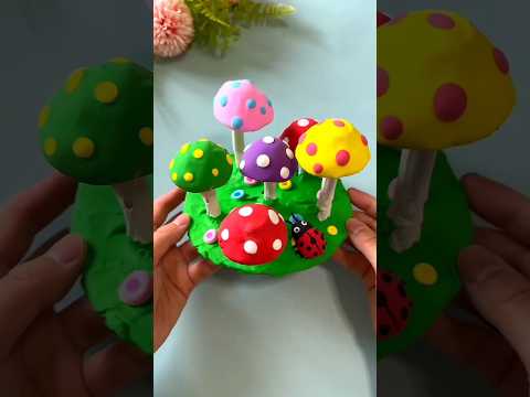 Mushroom art from egg carton