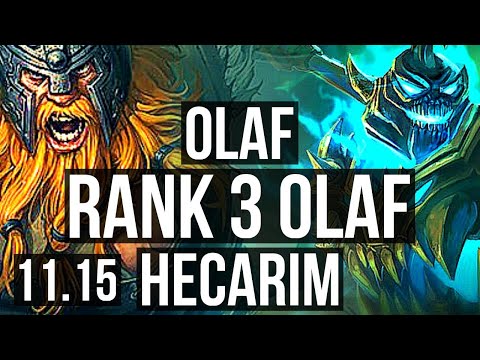 OLAF vs HECARIM (JUNGLE) | Rank 3 Olaf, 11/2/7 | EUW Challenger | v11.15
