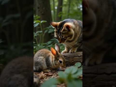 "Kind Cat Helps a Sick Bunny | Heartwarming Animal Friendship!"