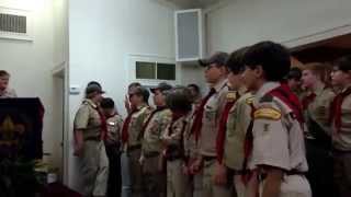 preview picture of video 'Boy Scout crossover ceremony held in Cleveland, Mississippi. Cub Scouts crossed over to Boy Scouts.'