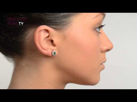 B3688 - Emerald 0.21CT And Diamond 9K Yellow Gold Earrings