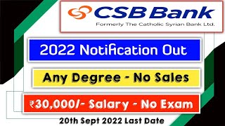 CSB Bank 2022 Notification Out