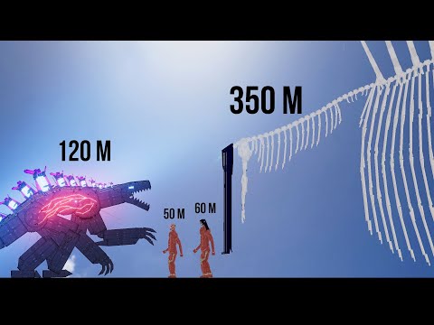 Godzilla 2022 vs Attack on Titan 2022 Size Comparison  Animation #2 - People Playground