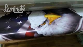 Print, Laminate, and Die Cut Process, American Eagle Flag Wrap Vinyl