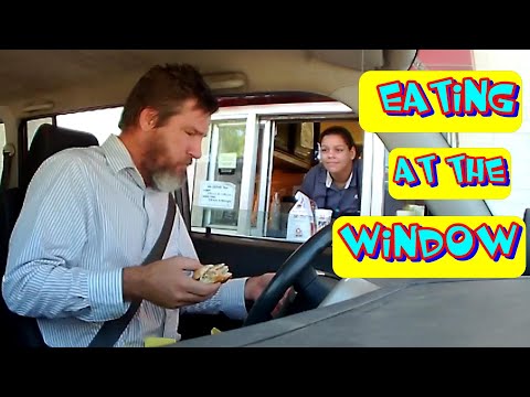 EATING at the DRIVE-THRU WINDOW!!! 🍔🍟 (Funny Prank) 😂