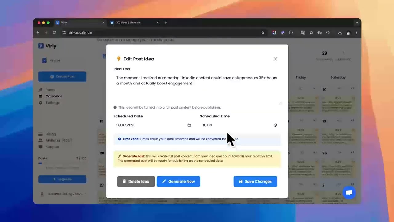 Virly.ai - Viral LinkedIn posts in your voice