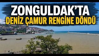 Zonguldakta Deniz Çamur Rengine Döndü