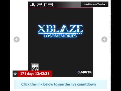 Xblaze Lost: Memories PlayStation 3 Countdown